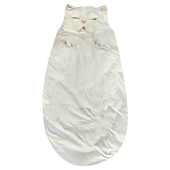 Nallwabiu Fluffy Cat Sleeping Bag for Adults, Plush Animal Envelope Blanket for Camping, Sleepovers & Home Lounging – Oversized Soft Warm Washable Sleep Sack