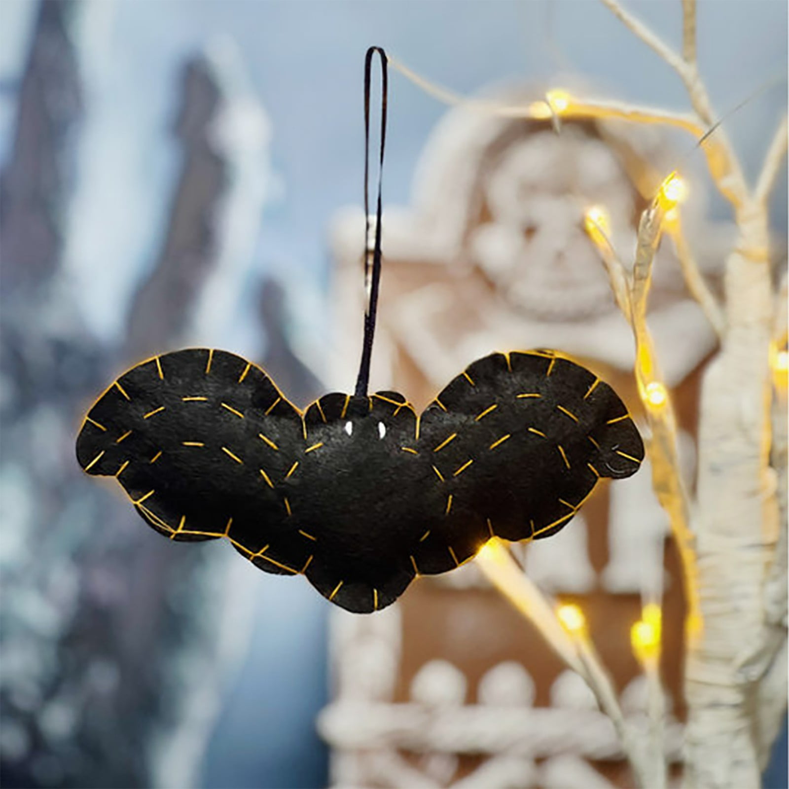 Nallwabiu Halloween Tree Decorations,Mini Pumpkins,Plush Bats,Party