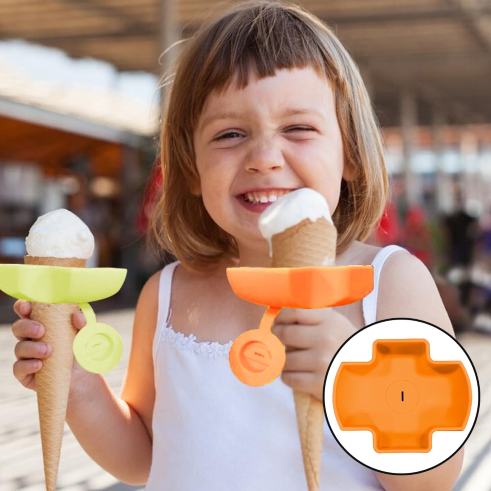 Nallwabiu Kids Ice Lolly Holder Silicone Drip Catcher with 2in1 Ice