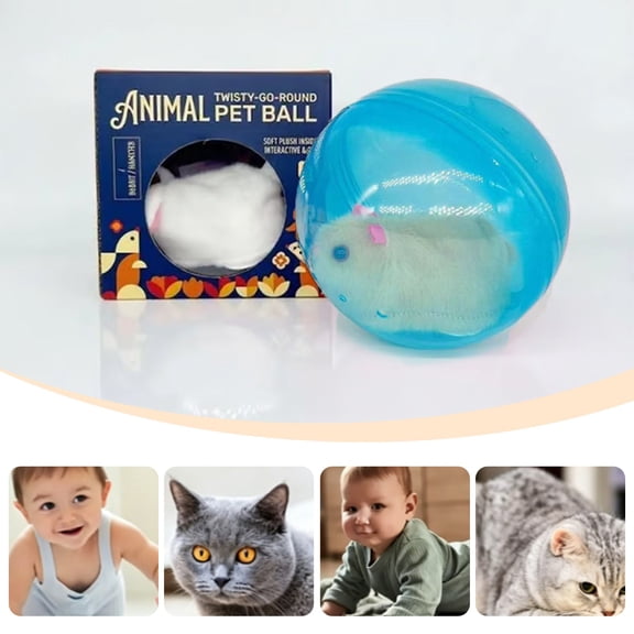 Nallwabiu Large Interactive Hamster Ball Toy, Automatic Rolling Electric Motion Pet Toy for Cats, Hamsters and Small Dogs, Exercise Running Activity Toy