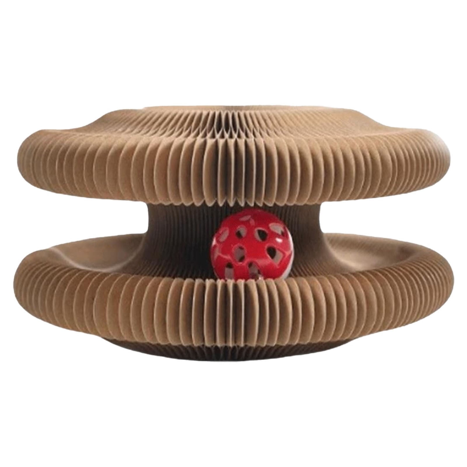 Nallwabiu Magic Organ Cat Toy – Foldable Interactive Scratching Board with Bell Ball for Cats (1pc, Red)