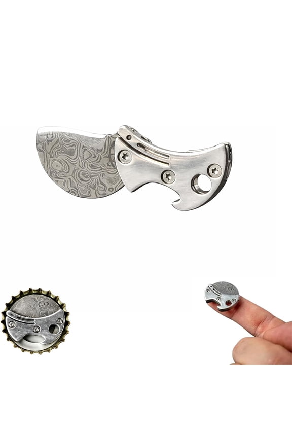 Mini Titanium Bottle Opener Keychain Tool, Compact EDC Bottle Opener with Cutter, Lightweight Portable Cap Opener for Camping, Travel, and Everyday Carry Gear