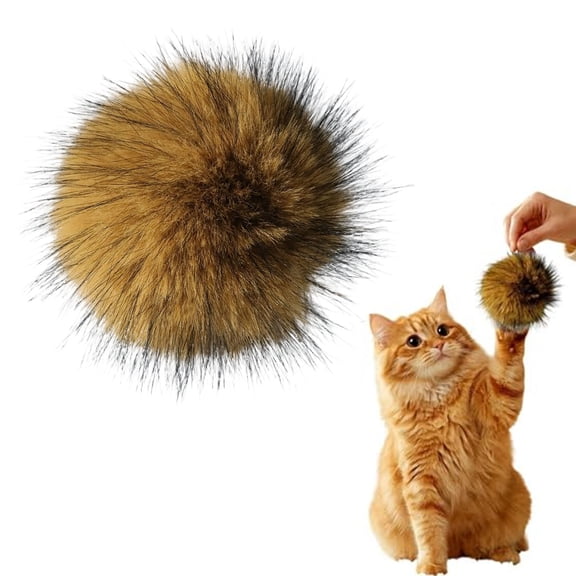 Nallwabiu Pet Ball for Dogs, Fun Pom Pom Pet Ball, Fluffy Faux Fur Ball Pit Toy for Pets, Perfect for Crafts, DIY Keychains, Scarves & Bags