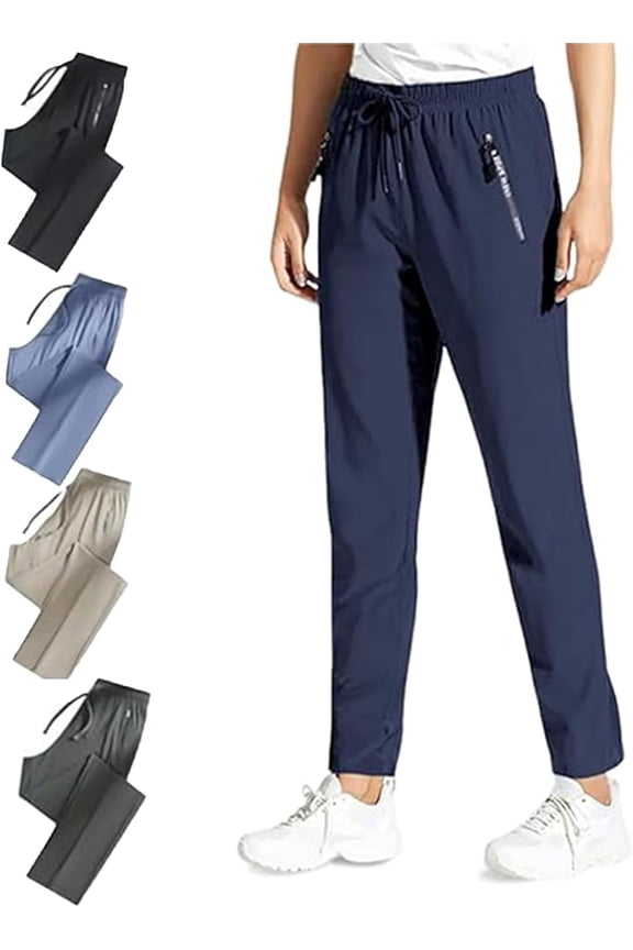 Stretch Pants for Women,Women's Soft Stretch Perfect Drape Casual Pants Over 50 with Pockets,Cooling Soft Drape Ice Silk Sweatpants Casual Sweatpants