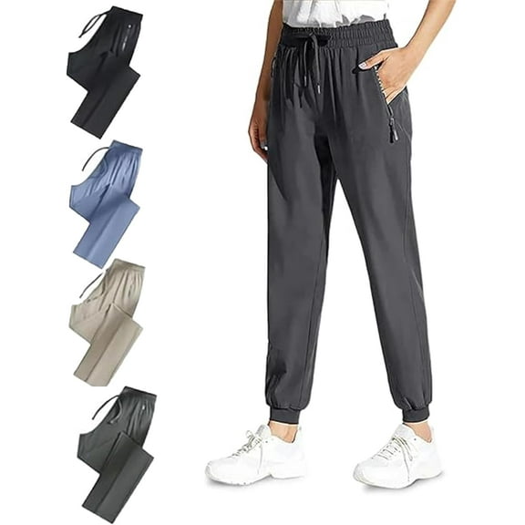 Nallywear Stretch Pants,Women's Soft Stretch Perfect Drape Casual Pants Over 50 with Pockets,Comfy Cooling Soft Drape Ice Silk Sweatpants Casual Sweatpants