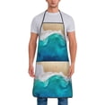 thumbnail image 1 of Naloa 1Pack Adjustable Bib Apron Waterdrop Resistant Cooking Kitchen Aprons for Women Men Chef, Beach Print, 1 of 5