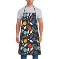 thumbnail image 1 of Naloa 1Pack Adjustable Bib Apron Waterdrop Resistant Cooking Kitchen Aprons for Women Men Chef, Bowling Ball Print, 1 of 5