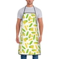 thumbnail image 1 of Naloa 1Pack Adjustable Bib Apron Waterdrop Resistant Cooking Kitchen Aprons for Women Men Chef, Cartoon Corn Print, 1 of 5