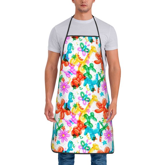 Naloa 1Pack Adjustable Bib Apron Waterdrop Resistant Cooking Kitchen Aprons for Women Men Chef, Colorful Air Balloons Print