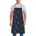 thumbnail image 1 of Naloa 1Pack Adjustable Bib Apron Waterdrop Resistant Cooking Kitchen Aprons for Women Men Chef, Copper-Gold Gloss Outline Cherry Print, 1 of 5