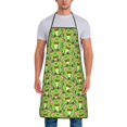 thumbnail image 1 of Naloa 1Pack Adjustable Bib Apron Waterdrop Resistant Cooking Kitchen Aprons for Women Men Chef, Cute Green Frog Print, 1 of 5
