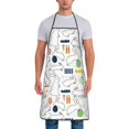thumbnail image 1 of Naloa 1Pack Adjustable Bib Apron Waterdrop Resistant Cooking Kitchen Aprons for Women Men Chef, Easter Rabbit Print, 1 of 5