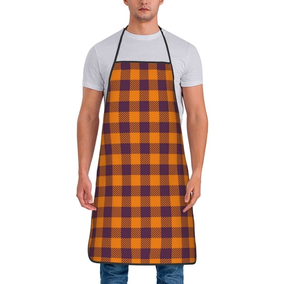 Naloa 1Pack Adjustable Bib Apron Waterdrop Resistant Cooking Kitchen Aprons for Women Men Chef, Fall Buffalo Plaid Print