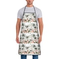 thumbnail image 1 of Naloa 1Pack Adjustable Bib Apron Waterdrop Resistant Cooking Kitchen Aprons for Women Men Chef, Flamingo Palm Trees Print, 1 of 5