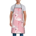 thumbnail image 1 of Naloa 1Pack Adjustable Bib Apron Waterdrop Resistant Cooking Kitchen Aprons for Women Men Chef, Flamingo Print, 1 of 5