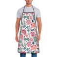 thumbnail image 1 of Naloa 1Pack Adjustable Bib Apron Waterdrop Resistant Cooking Kitchen Aprons for Women Men Chef, Flower Leaves Print, 1 of 8