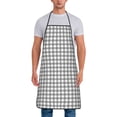 thumbnail image 1 of Naloa 1Pack Adjustable Bib Apron Waterdrop Resistant Cooking Kitchen Aprons for Women Men Chef, Gray Checkboard Print, 1 of 5