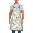 thumbnail image 1 of Naloa 1Pack Adjustable Bib Apron Waterdrop Resistant Cooking Kitchen Aprons for Women Men Chef, Hand Drawn Cars Trucks Buses And Roads Print, 1 of 5