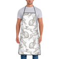 thumbnail image 1 of Naloa 1Pack Adjustable Bib Apron Waterdrop Resistant Cooking Kitchen Aprons for Women Men Chef, Hand Drawn Rabbit Print, 1 of 5