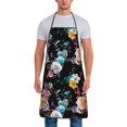 thumbnail image 1 of Naloa 1Pack Adjustable Bib Apron Waterdrop Resistant Cooking Kitchen Aprons for Women Men Chef, Hibiscus Rose Print, 1 of 5