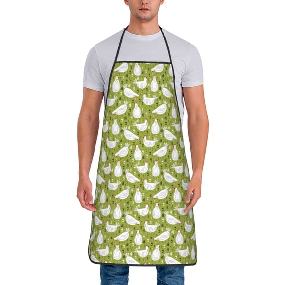 Naloa 1Pack Adjustable Bib Apron Waterdrop Resistant Cooking Kitchen Aprons for Women Men Chef, Lovely Chickens Print