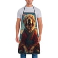 thumbnail image 1 of Naloa 1Pack Adjustable Bib Apron Waterdrop Resistant Cooking Kitchen Aprons for Women Men Chef, Meditating Golden Retriever Print, 1 of 5