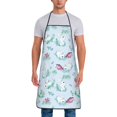 thumbnail image 1 of Naloa 1Pack Adjustable Bib Apron Waterdrop Resistant Cooking Kitchen Aprons for Women Men Chef, Rabbit And Butterfly Print, 1 of 5