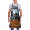 thumbnail image 1 of Naloa 1Pack Adjustable Bib Apron Waterdrop Resistant Cooking Kitchen Aprons for Women Men Chef, Realistic Cute Sea Turtle Print, 1 of 5
