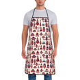 thumbnail image 1 of Naloa 1Pack Adjustable Bib Apron Waterdrop Resistant Cooking Kitchen Aprons for Women Men Chef, Rocket Pattern Print, 1 of 5