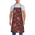 thumbnail image 1 of Naloa 1Pack Adjustable Bib Apron Waterdrop Resistant Cooking Kitchen Aprons for Women Men Chef, Rose Flowers Print, 1 of 5