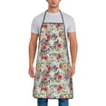 thumbnail image 1 of Naloa 1Pack Adjustable Bib Apron Waterdrop Resistant Cooking Kitchen Aprons for Women Men Chef, Roses Mixed Zebra Print, 1 of 5
