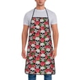 thumbnail image 1 of Naloa 1Pack Adjustable Bib Apron Waterdrop Resistant Cooking Kitchen Aprons for Women Men Chef, Skull and Roses Print, 1 of 5