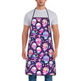 thumbnail image 1 of Naloa 1Pack Adjustable Bib Apron Waterdrop Resistant Cooking Kitchen Aprons for Women Men Chef, Skull mushroom colorful cute Print, 1 of 5