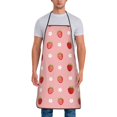 thumbnail image 1 of Naloa 1Pack Adjustable Bib Apron Waterdrop Resistant Cooking Kitchen Aprons for Women Men Chef, Strawberries Print, 1 of 5