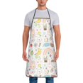 thumbnail image 1 of Naloa 1Pack Adjustable Bib Apron Waterdrop Resistant Cooking Kitchen Aprons for Women Men Chef, Summer Rabbit Print, 1 of 5