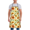 thumbnail image 1 of Naloa 1Pack Adjustable Bib Apron Waterdrop Resistant Cooking Kitchen Aprons for Women Men Chef, Sunflowers And Butterflies Print, 1 of 5