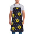 thumbnail image 1 of Naloa 1Pack Adjustable Bib Apron Waterdrop Resistant Cooking Kitchen Aprons for Women Men Chef, Sunflowers Print, 1 of 5