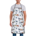thumbnail image 1 of Naloa 1Pack Adjustable Bib Apron Waterdrop Resistant Cooking Kitchen Aprons for Women Men Chef, Trains And Cactuse Print, 1 of 5