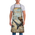 thumbnail image 1 of Naloa 1Pack Adjustable Bib Apron Waterdrop Resistant Cooking Kitchen Aprons for Women Men Chef, Wood Grain Shark Print, 1 of 5