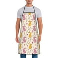 thumbnail image 1 of Naloa 1Pack Adjustable Bib Apron Waterdrop Resistant Cooking Kitchen Aprons for Women Men Chef, Yellow Pueple Rabbit Print, 1 of 8