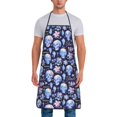 thumbnail image 1 of Naloa 1Pack Adjustable Bib Apron Waterdrop Resistant Cooking Kitchen Aprons for Women Men Chef, crystal cool Skull flower Print, 1 of 5
