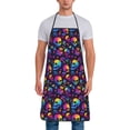 thumbnail image 1 of Naloa 1Pack Adjustable Bib Apron Waterdrop Resistant Cooking Kitchen Aprons for Women Men Chef, mushroom rainbow color Skull Print, 1 of 5