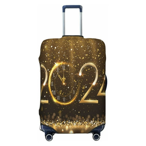 Naloa 2024 Happy New Year Elastic Suitcase Protector, Travel Suitcase Protector Cover Fits 18-32in Suitcase - X-Large