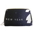 thumbnail image 1 of Naloa 2025 Happy New Year 2 Leather Makeup Bag for Purse Travel, Portable Small Cosmetic Organizer for Women and Girls, Make up Bag with Zipper, 1 of 8