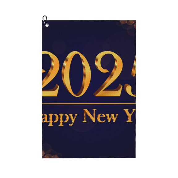 Naloa 2025 Happy New Year 3 Golf Towel Golf Gift for Men and Women Golf Towel with Carabiner Clip to Quickly Remove Mud, Dirt and Sweat