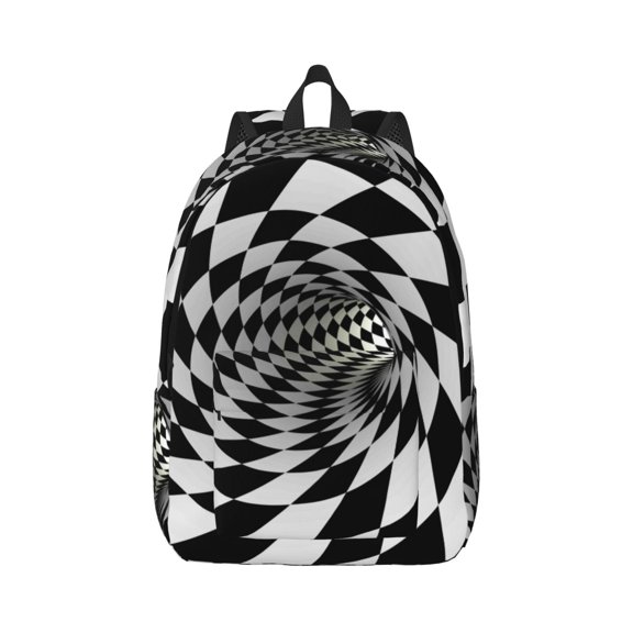 Naloa 3D Vortex Illusion Canvas Backpack for Men Women Rucksack Casual Travel Daypack College Tote Satchel Bookbag for Teens-Medium