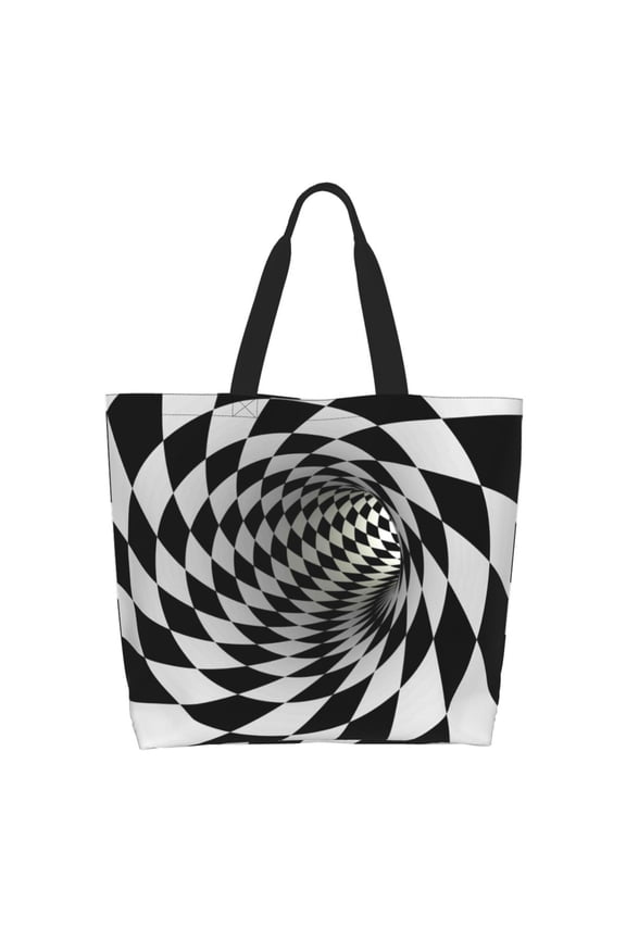 3D Vortex Illusion Tote Bag for Women Large Capacity Shoulder Bag for College Work Travel Shopping