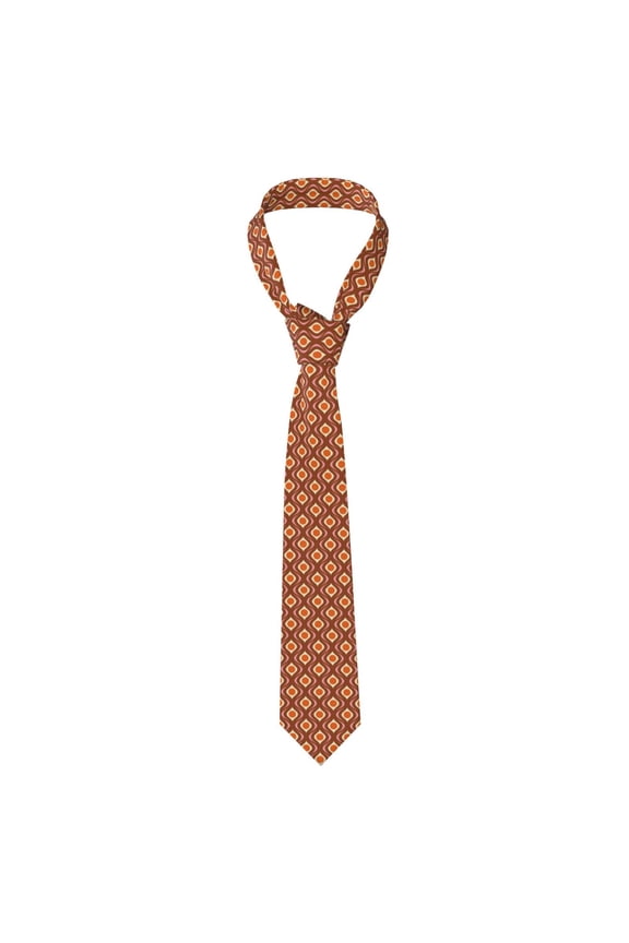 70's Retro Print Solid Color Tie Formal Necktie for MenSuitable for business, daily life, work