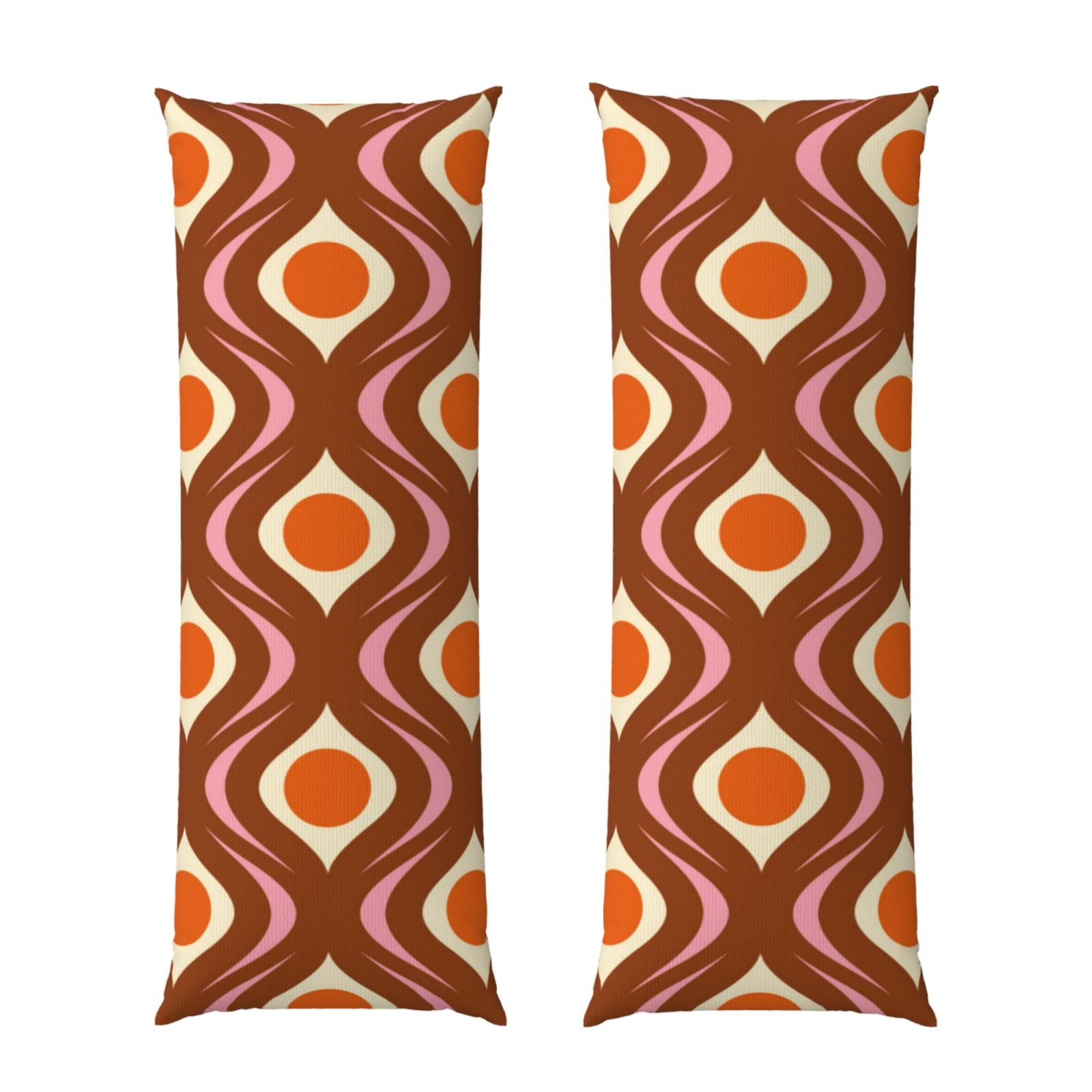 Naloa 70's Retro Super Soft 20x60 Body Pillow Case,Long Side Hidden Zipper（PILLOWS ARE NOT INCLUDED）