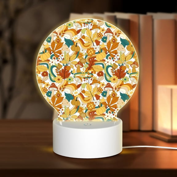 Naloa 70s Groovy Hippie Acrylic LED Night Light Custom LED Lights Personalized Nightlight Customized Gifts for Family Couples Friends